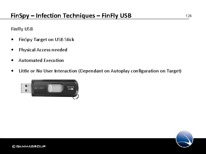 Fin. Spy – Infection Techniques – Fin. Fly USB • Fin. Spy Target on