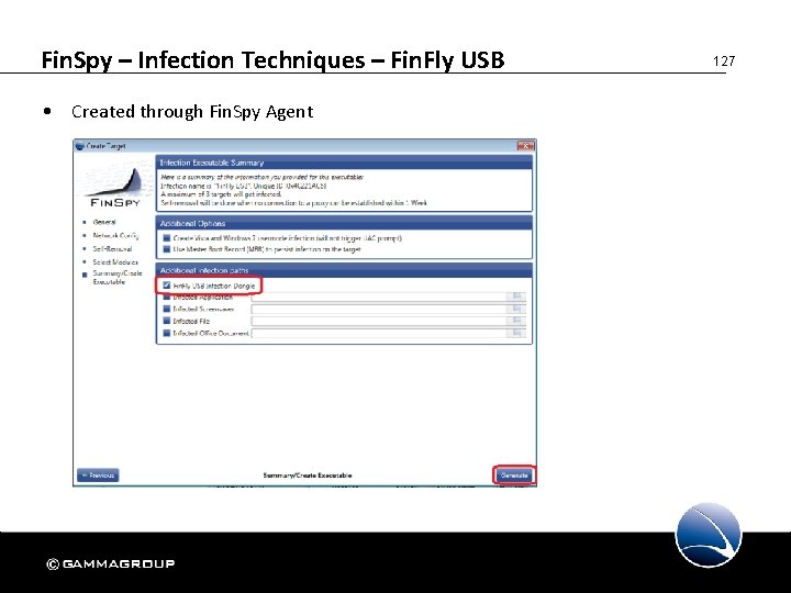 Fin. Spy – Infection Techniques – Fin. Fly USB • Created through Fin. Spy