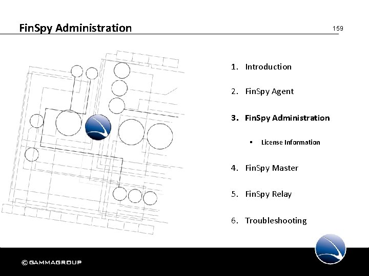 Fin. Spy Administration 159 1. Introduction 2. Fin. Spy Agent 3. Fin. Spy Administration