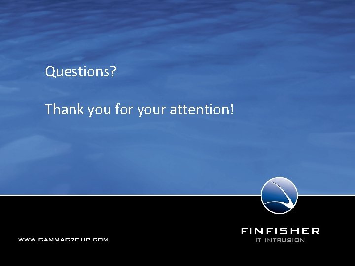 Vielen Dank für die Aufmerksamkeit Questions? Thank you for your attention! 190 