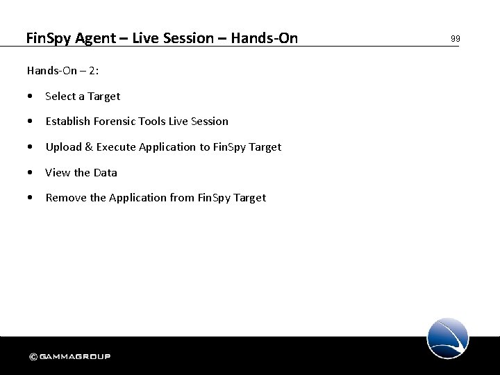 Fin. Spy Agent – Live Session – Hands-On – 2: • Select a Target