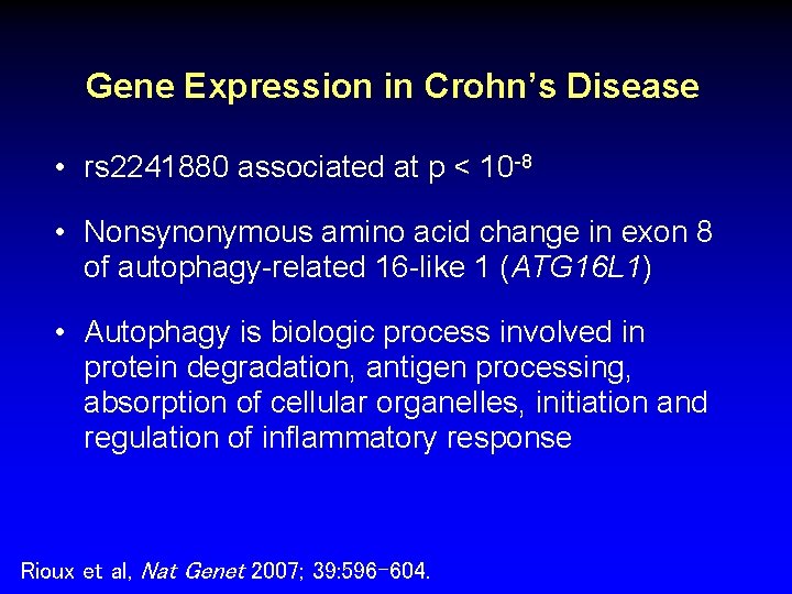 Gene Expression in Crohn’s Disease • rs 2241880 associated at p < 10 -8