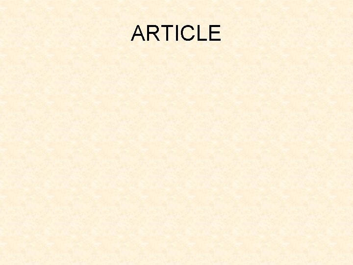 ARTICLE ARTICLE