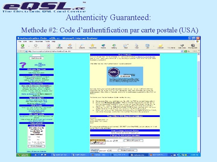 Authenticity Guaranteed: Methode #2: Code d’authentification par carte postale (USA) 