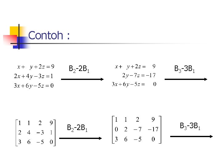 Contoh : B 2 -2 B 1 B 3 -3 B 1 