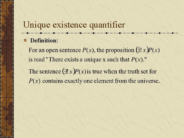 Unique existence quantifier Definition: 