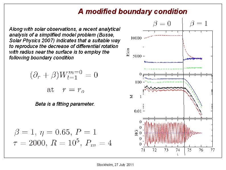 A modified boundary condition Along with solar observations, a recent analytical analysis of a