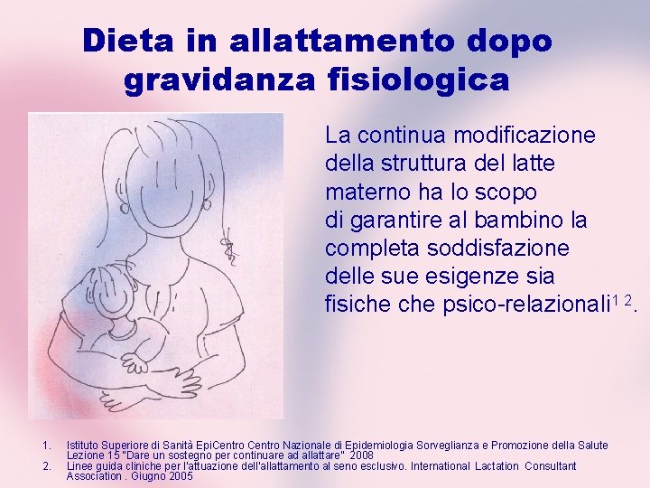 Dieta in allattamento dopo gravidanza fisiologica La continua modificazione della struttura del latte materno