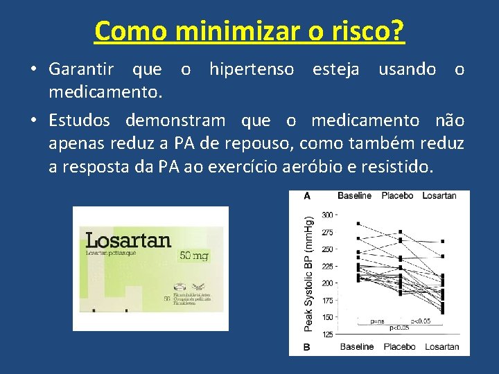 Como minimizar o risco? • Garantir que o hipertenso esteja usando o medicamento. •