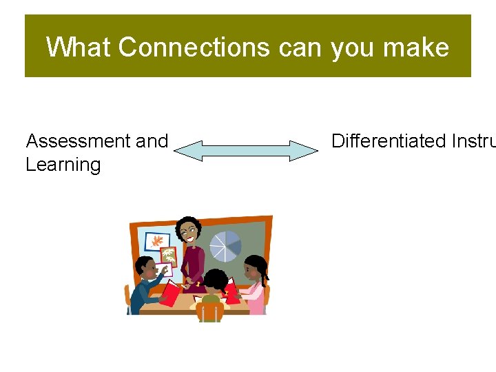 What Connections can you make Assessment and Learning Differentiated Instru 