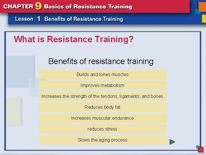 What is Resistance Training? Benefits of resistance training Builds and tones muscles Improves metabolism What is Resistance Training? Benefits of resistance training Builds and tones muscles Improves metabolism