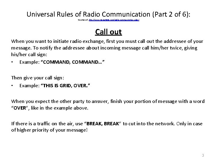 Universal Rules of Radio Communication (Part 2 of 6): Courtesy of: http: //www. stanag