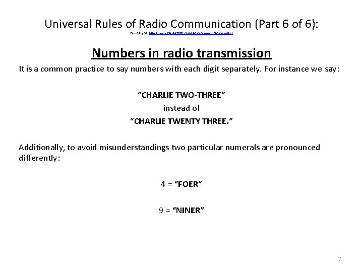 Universal Rules of Radio Communication (Part 6 of 6): Courtesy of: http: //www. stanag