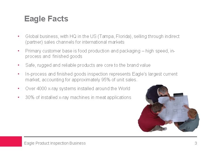 Eagle Facts • Global business, with HQ in the US (Tampa, Florida), selling through
