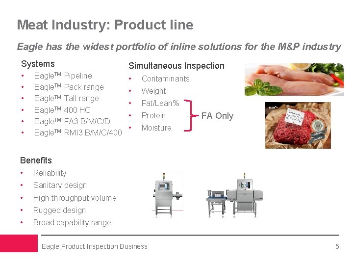 Meat Industry: Product line Eagle has the widest portfolio of inline solutions for the