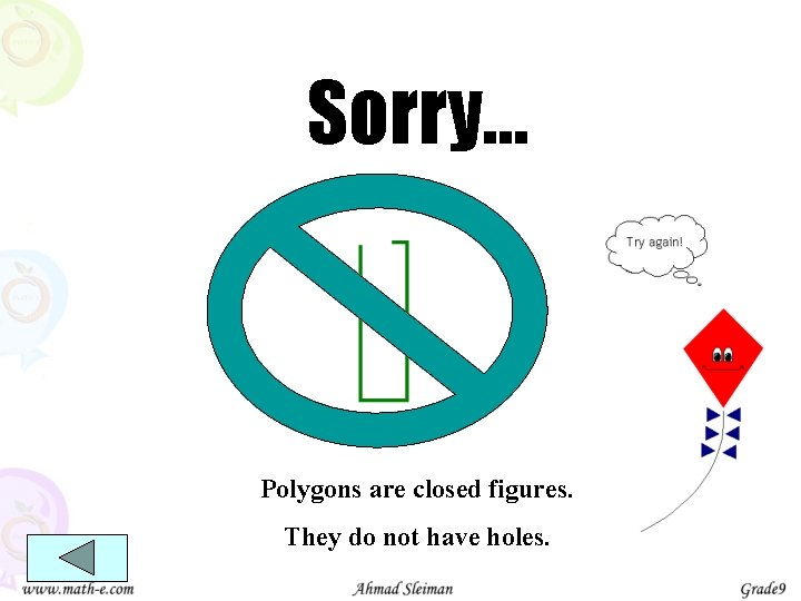 Sorry… Polygons are closed figures. They do not have holes. 