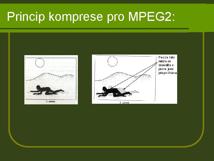 Princip komprese pro MPEG 2: 
