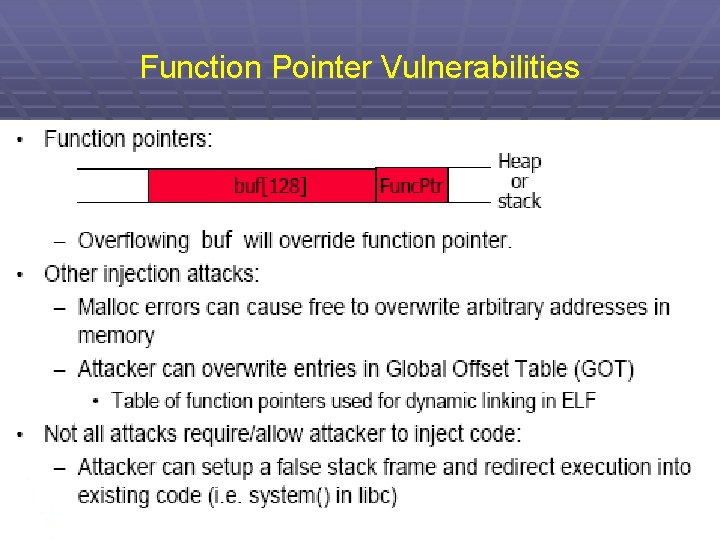 Function Pointer Vulnerabilities 143 