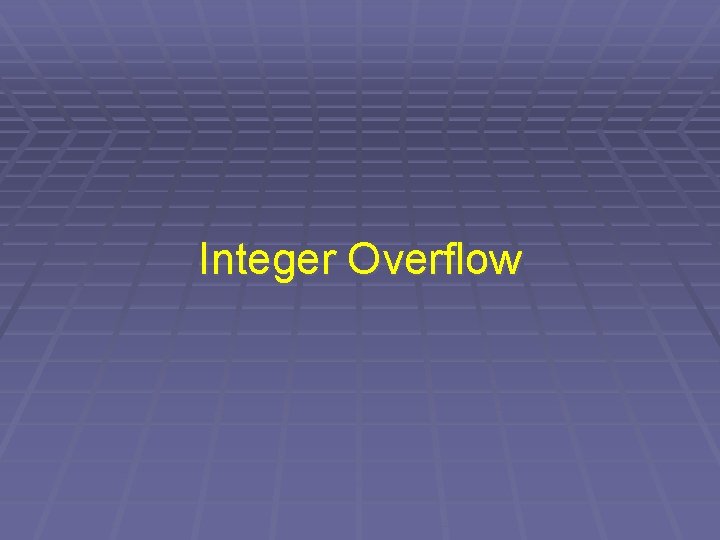 Integer Overflow 