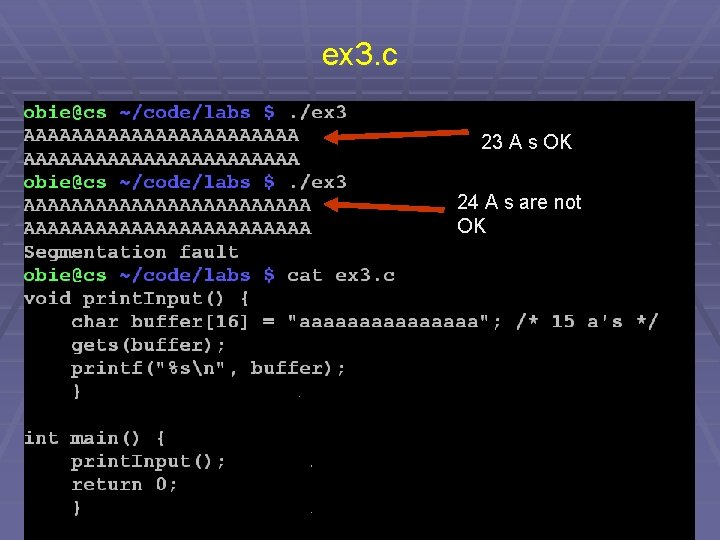 ex 3. c 23 A s OK 24 A s are not OK 46