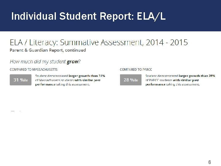 Individual Student Report: ELA/L 6 