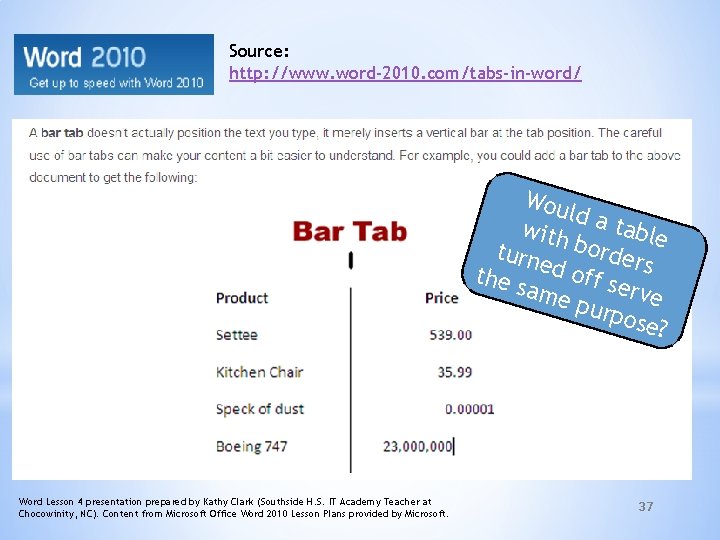 Source: http: //www. word-2010. com/tabs-in-word/ Wou ld a tabl with e turn border the