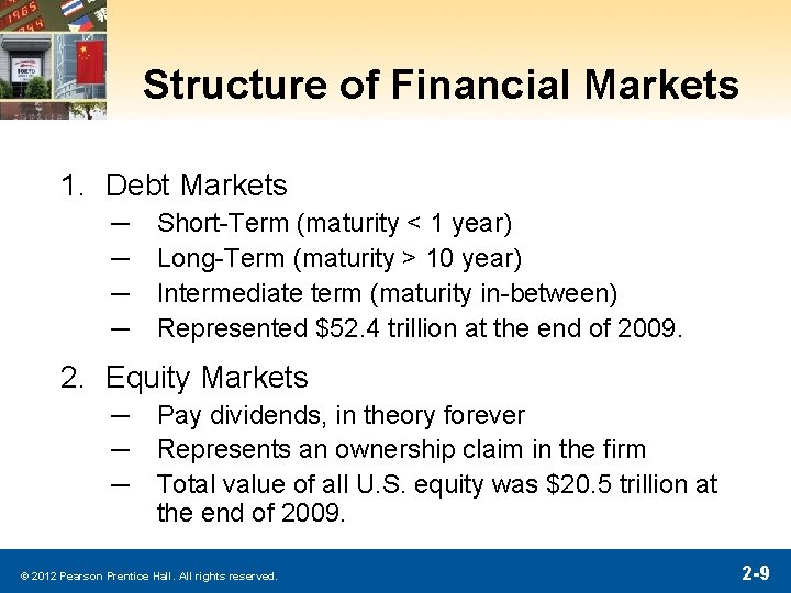Structure of Financial Markets 1. Debt Markets ─ ─ Short-Term (maturity < 1 year) Structure of Financial Markets 1. Debt Markets ─ ─ Short-Term (maturity < 1 year)