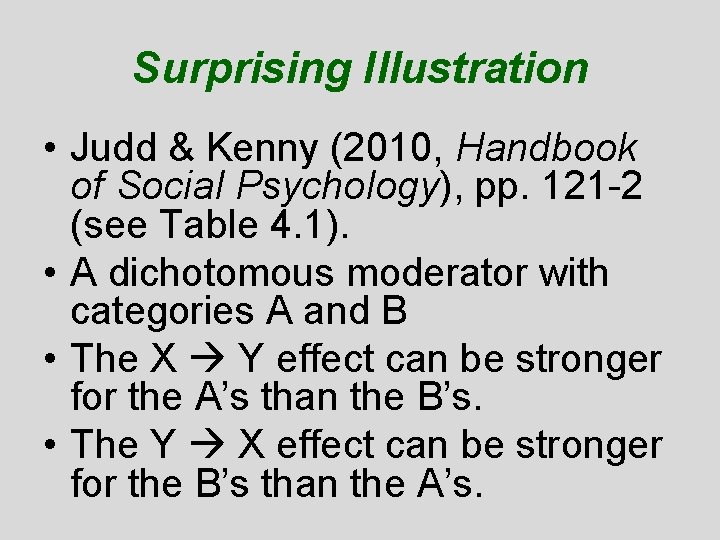 Surprising Illustration • Judd & Kenny (2010, Handbook of Social Psychology), pp. 121 -2 Surprising Illustration • Judd & Kenny (2010, Handbook of Social Psychology), pp. 121 -2