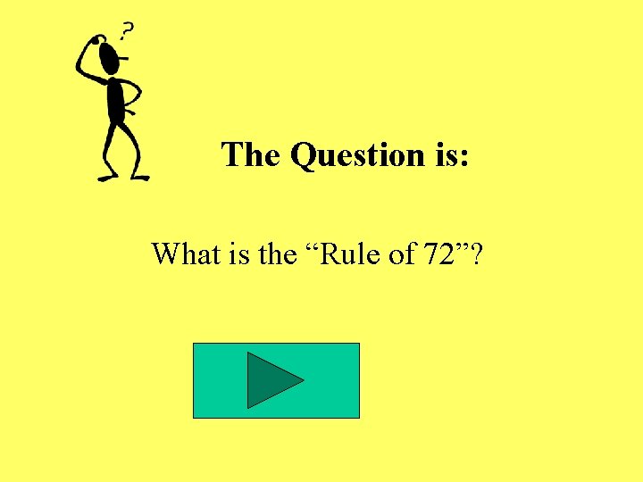 The Question is: What is the “Rule of 72”? The Question is: What is the “Rule of 72”?
