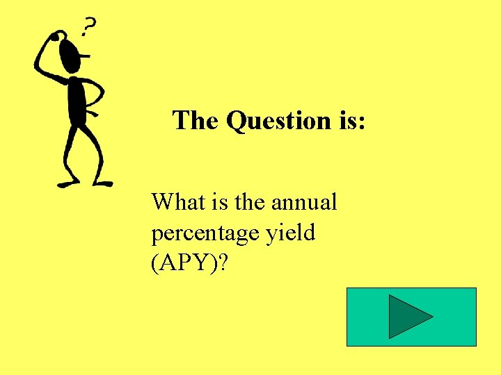 The Question is: What is the annual percentage yield (APY)? The Question is: What is the annual percentage yield (APY)?