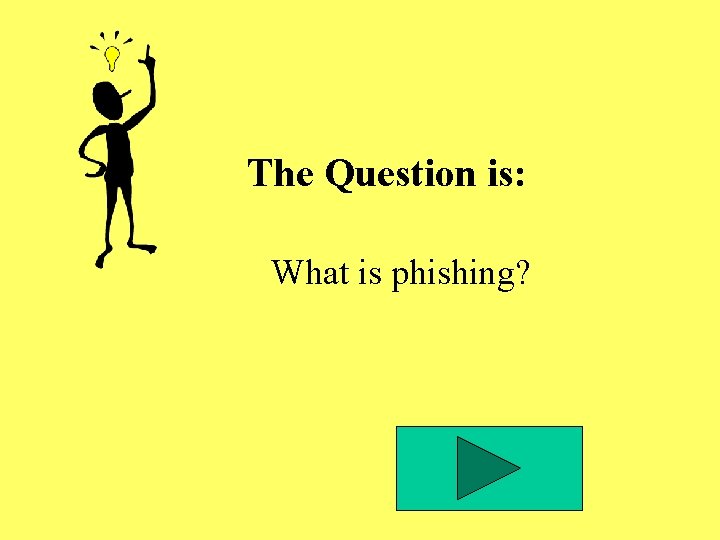 The Question is: What is phishing? The Question is: What is phishing?