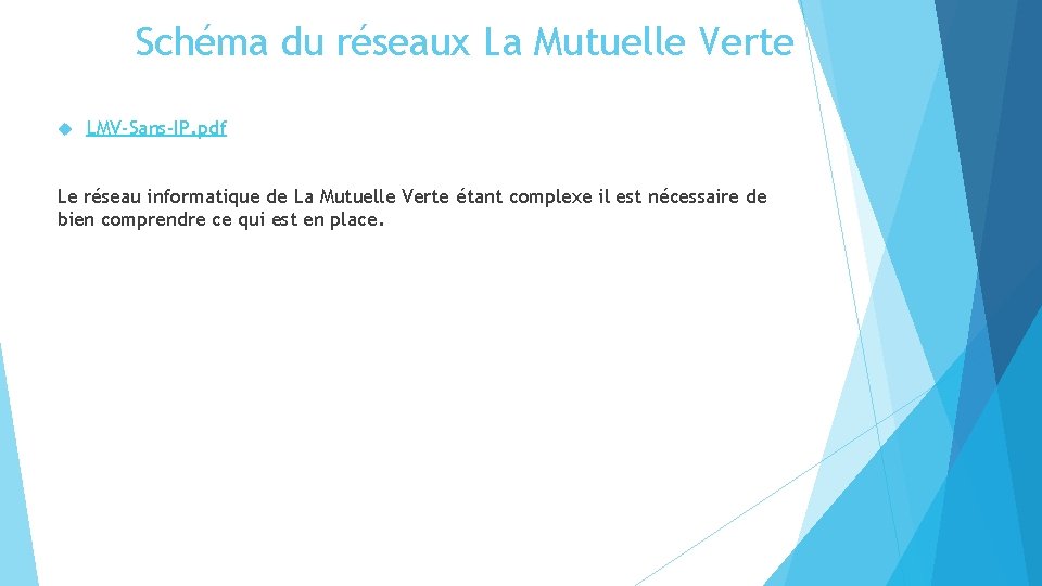 Schéma du réseaux La Mutuelle Verte LMV-Sans-IP. pdf Le réseau informatique de La Mutuelle