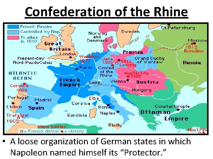 Confederation of the Rhine • A loose organization of German states in which Napoleon