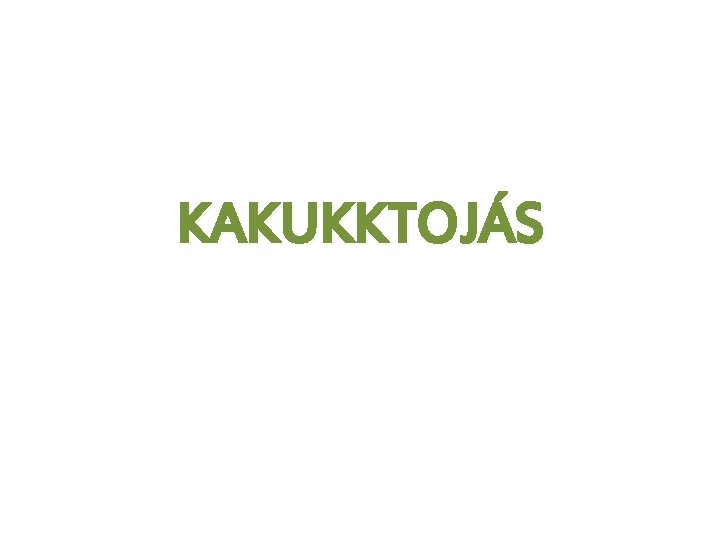 KAKUKKTOJÁS 