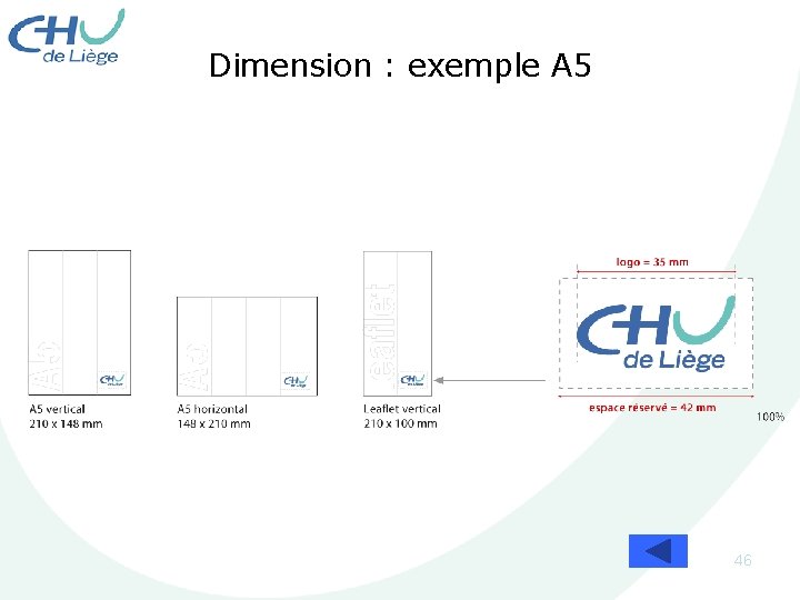 Dimension : exemple A 5 46 
