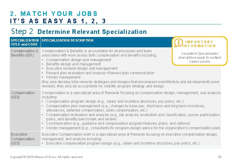 2. MATCH YOUR JOBS IT’S AS EASY AS 1, 2, 3 Step 2 Determine