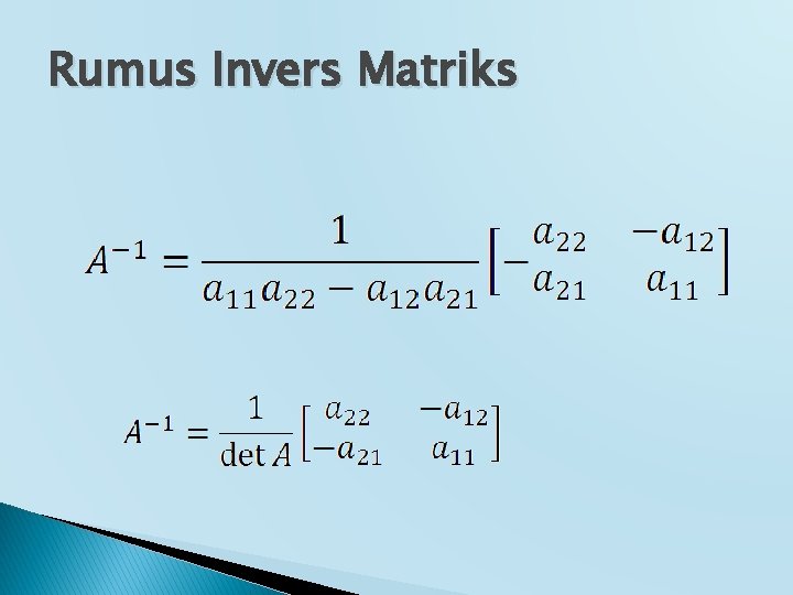 Rumus Invers Matriks 