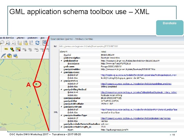 GML application schema toolbox use – XML Borehole A OGC Hydro DWG Workshop 2017