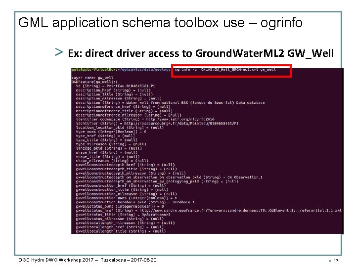 GML application schema toolbox use – ogrinfo > Ex: direct driver access to Ground.