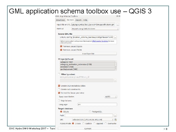 GML application schema toolbox use – QGIS 3 OGC Hydro DWG Workshop 2017 –