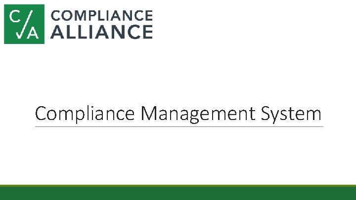 Compliance Management System 