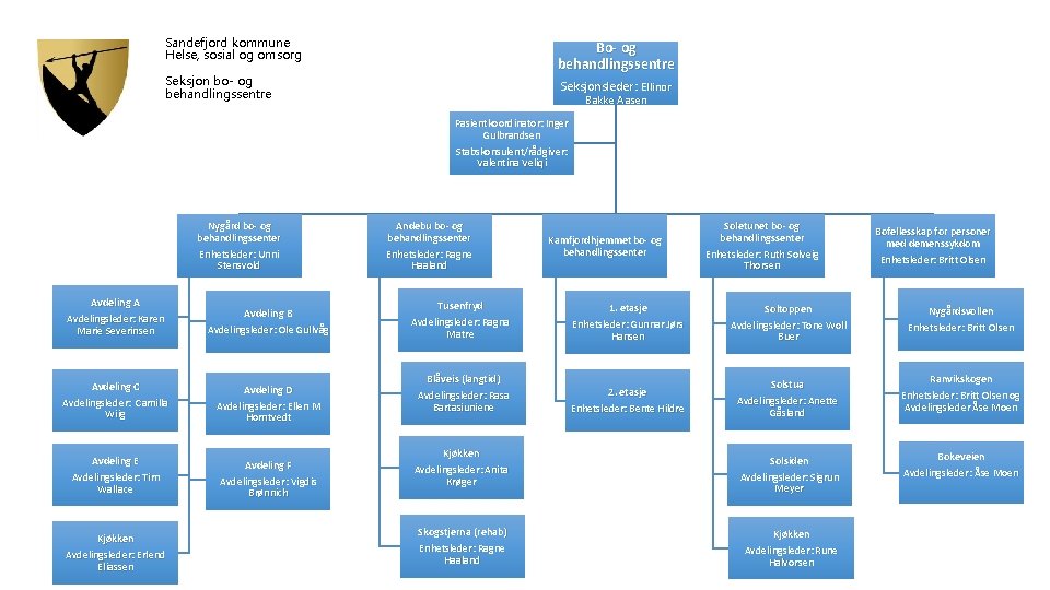 Sandefjord kommune Helse, sosial og omsorg Bo- og behandlingssentre Seksjon bo- og behandlingssentre Seksjonsleder: