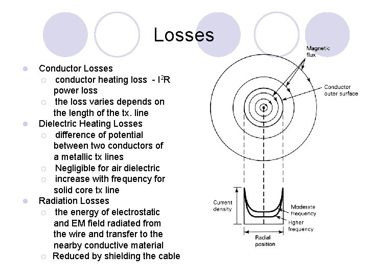 Losses l l l Conductor Losses ¡ conductor heating loss - I 2 R