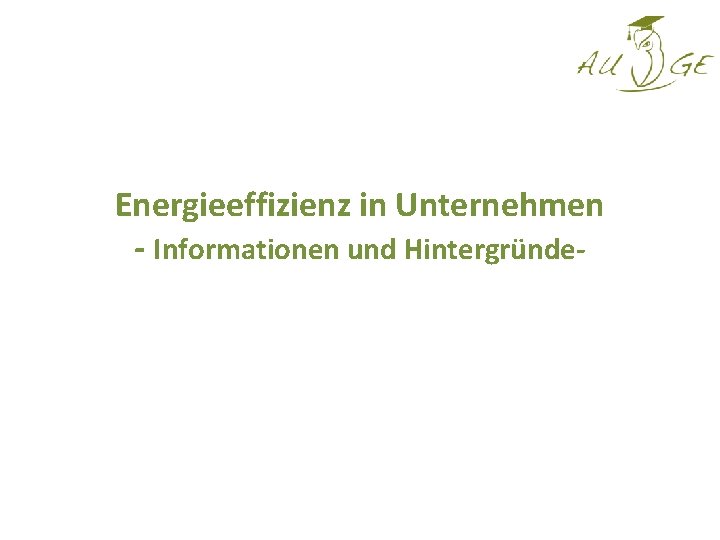 Energieeffizienz in Unternehmen - Informationen und Hintergründe- 