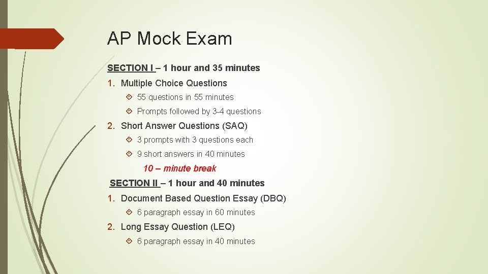 AP Mock Exam SECTION I – 1 hour and 35 minutes 1. Multiple Choice