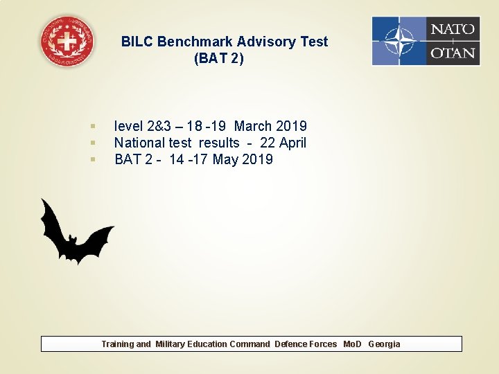 BILC Benchmark Advisory Test (BAT 2) § § § level 2&3 – 18 -19