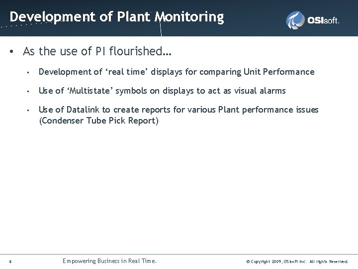 Click to edit Master title style Development of Plant Monitoring • As the use