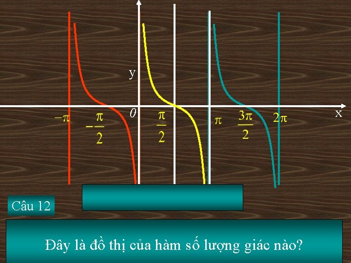 y x 0 Câu 12 Đồ thị hàm số y = cotx Đây là