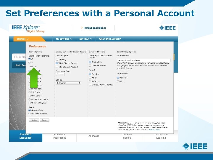 Set Preferences with a Personal Account 