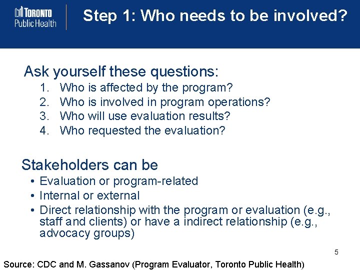 Step 1: Who needs to be involved? Ask yourself these questions: 1. 2. 3.